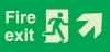 Emergency escape route sign, Self-adhesive decals for luminaires, Fire exit up right