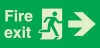 Emergency escape route sign, Self-adhesive decals for luminaires, Fire exit right