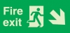Emergency escape route sign, Self-adhesive decals for luminaires, Fire exit down right