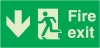 Emergency escape route sign, Self-adhesive decals for luminaires, Fire exit down