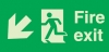 Emergency escape route sign, Self-adhesive decals for luminaires, Fire exit down left