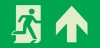 Emergency escape route sign, Self-adhesive decals for luminaires, Arrow up