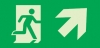 Emergency escape route sign, Self-adhesive decals for luminaires, Arrow up right