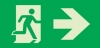 Emergency escape route sign, Self-adhesive decals for luminaires, Arrow right
