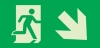 Emergency escape route sign, Self-adhesive decals for luminaires, Arrow down right