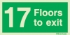 Rigid PVC stairwell signs, 17 Floors to exit