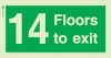 Low Location Lighting, Rigid PVC stairwell signs, 14 Floors to exit
