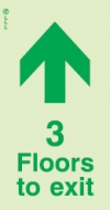 Low Location Lighting, Polycarbonate self-adhesive floor remaining signs, 3 floors to exit
