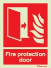 Fire-fighting equipment signs, Fire protection door
