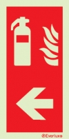 Fire-fighting equipment signs, Fire extinguisher left