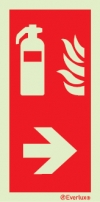 Fire-fighting equipment signs, Fire extinguisher right