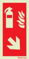 Fire-fighting equipment signs, Fire extinguisher down right