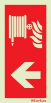 Fire-fighting equipment signs, Fire hose reel left