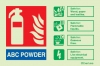 Fire-fighting equipment signs, ID signs, ABC powder