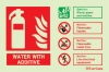 Fire-fighting equipment signs, ID signs, Water with additive