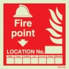 Fire-fighting equipment signs, Fire point location