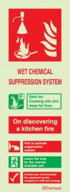 Fire-fighting equipment signs, Wet chemical suppresion system