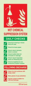 Fire-fighting equipment signs, Wet chemical suppresion system daily checks