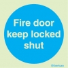 Mandatory signs, Fire door signs, Fire door keep locked shut