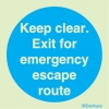 Mandatory signs, Fire door signs, Keep clear. Exit for emergency escape route