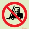 Prohibition signs, signs prohibiting dangerous actions, Do not operate forklift