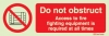 Prohibition signs, signs prohibiting dangerous actions, Do not access to fire fighting equipment is required at all times