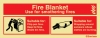Self-adhesive signs, Fire extinguisher identification labels, Fire blanket