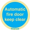 Self-adhesive signs, Fire door labels, Automatic fire door keep clear