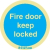 Self-adhesive signs, Fire door labels, Fire door keep locked