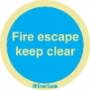 Self-adhesive signs, Fire door labels, Fire escape keep clear