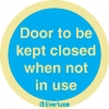 Self-adhesive signs, Fire door labels, Door to be kept closed when not in use