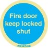 Self-adhesive signs, Fire door labels, Fire door keep locked shut