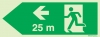 Signs for tunnels, Emergency escape route signs, left 25m