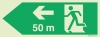 Signs for tunnels, Emergency escape route signs, left 50m