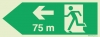 Signs for tunnels, Emergency escape route signs, left 75m