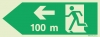 Signs for tunnels, Emergency escape route signs, left 100m