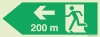 Signs for tunnels, Emergency escape route signs, left 200m