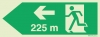 Signs for tunnels, Emergency escape route signs, left 225m