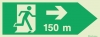 Signs for tunnels, Emergency escape route signs, right 150m