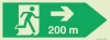 Signs for tunnels, Emergency escape route signs, right 200m
