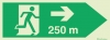 Signs for tunnels, Emergency escape route signs, right 250m