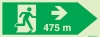 Signs for tunnels, Emergency escape route signs, right 475m