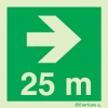 Signs for tunnels, Safe condition, Directional arrow right 25m