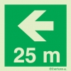 Signs for tunnels, Safe condition, Directional arrow left 25m