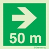 Signs for tunnels, Safe condition, Directional arrow right 50m