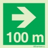 Signs for tunnels, Safe condition, Directional arrow right 100m