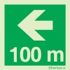 Signs for tunnels, Safe condition, Directional arrow left 100m