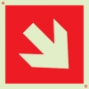 Signs for tunnels, Fire-fighting equipment and emergency vehicles signs, Directional arrow diagonal