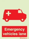 Signs for tunnels, Fire-fighting equipment and emergency vehicles signs, Emergency vehicles lane