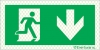 Reflecto-luminescent signs, Emergency escape route signs, down